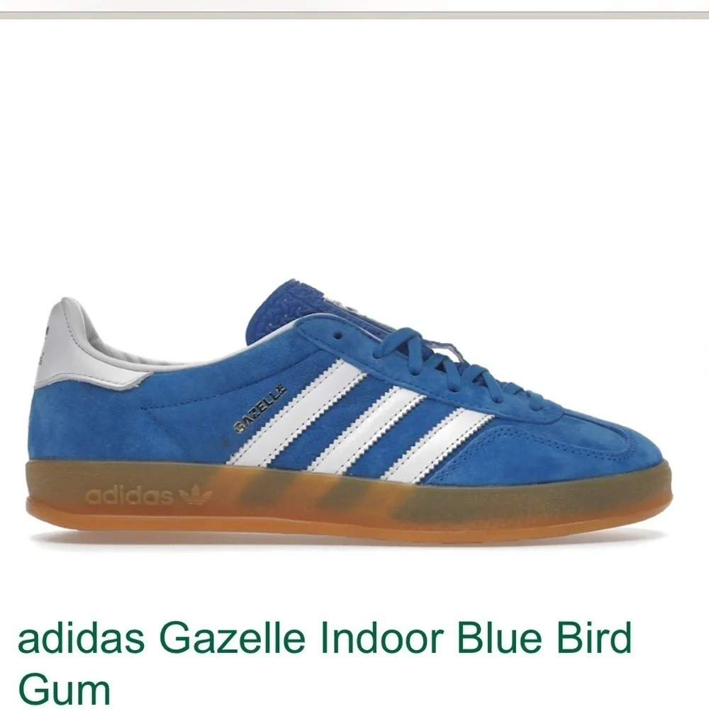 Adidas Gazelle Indoor Blue with White Accents Size 10